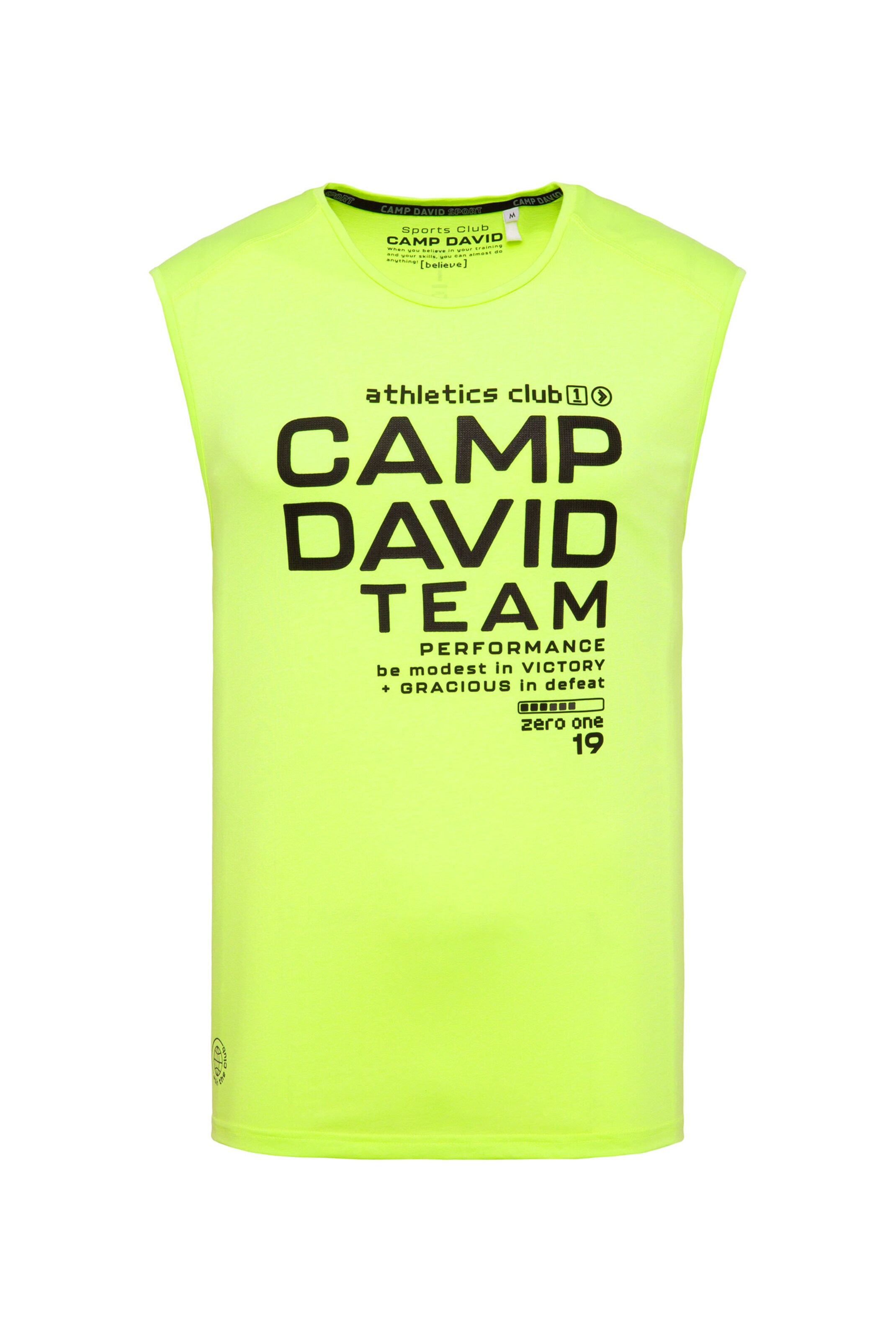 T-Shirt CAMP DAVID en jaune : devant