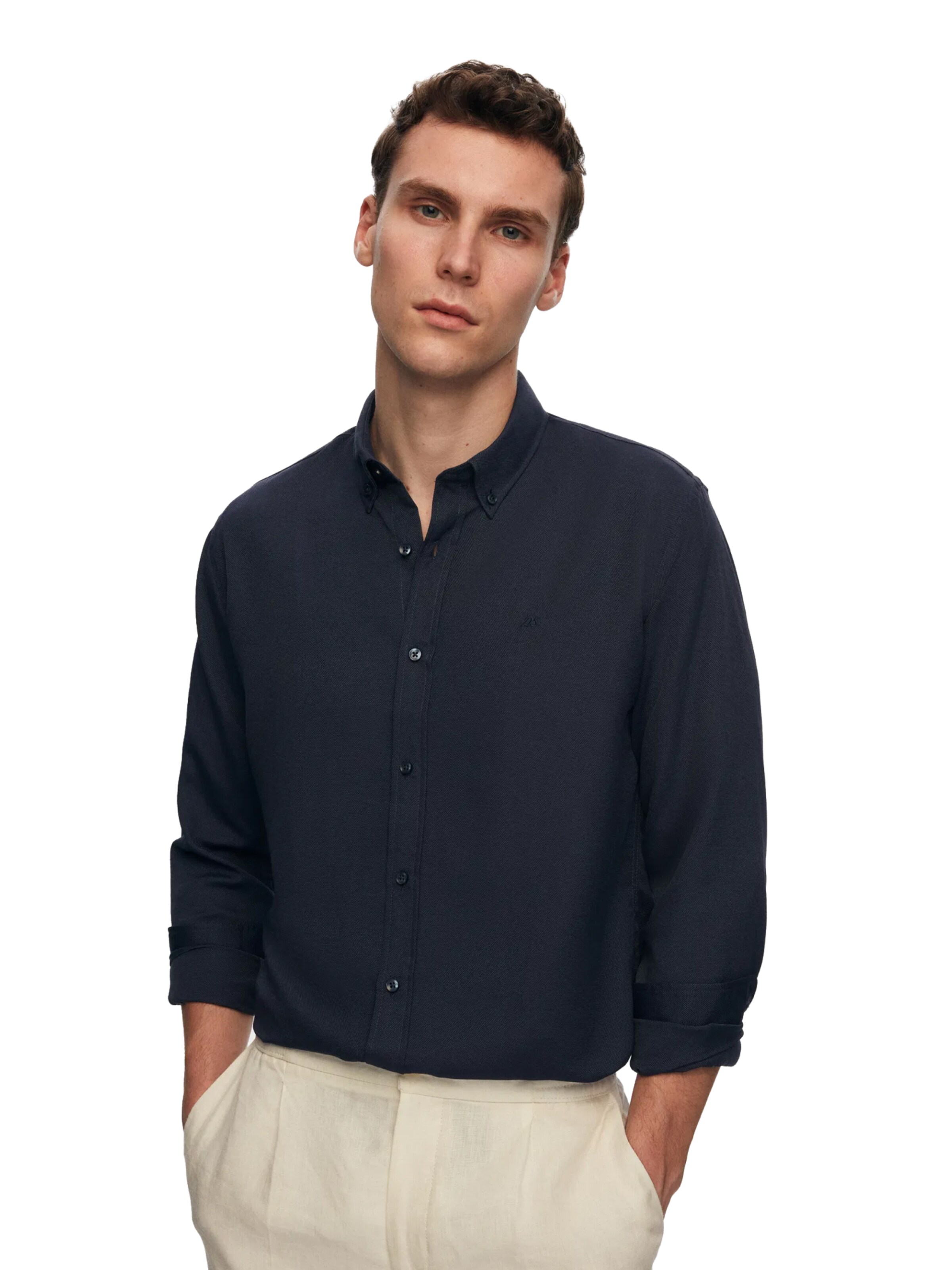 D’S Damat Regular fit Button Up Shirt in Blue: front
