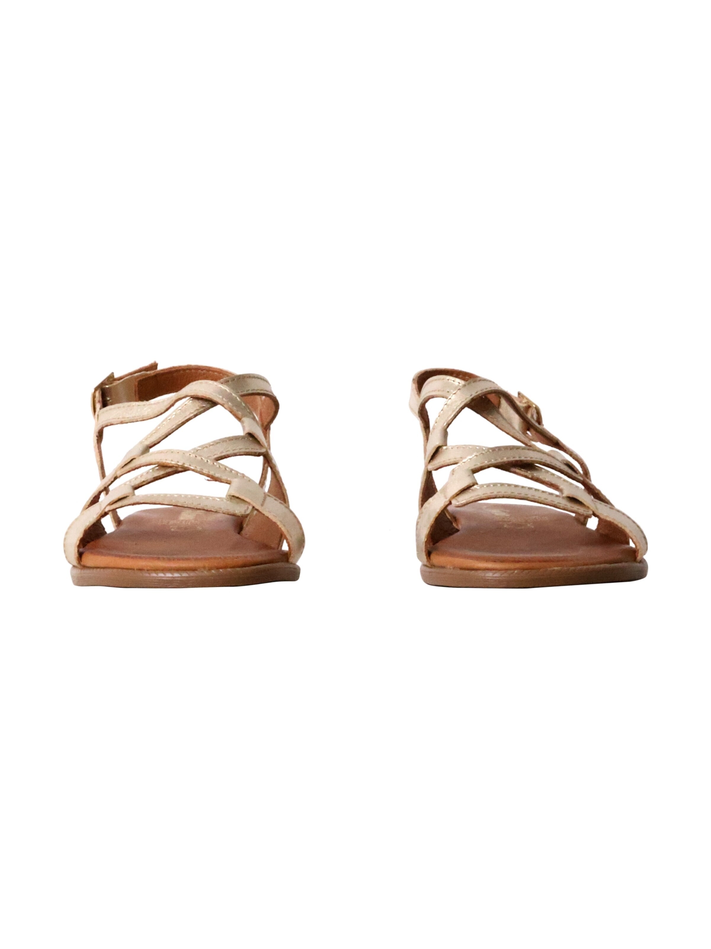 The Divine Factory Sandals 'Flache Ledersandalen „Alénoa“' in Gold