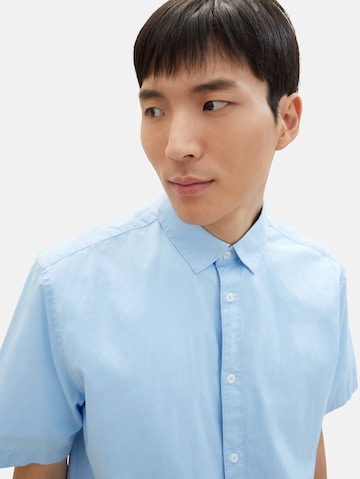 TOM TAILOR Comfort fit Button Up Shirt in Blue