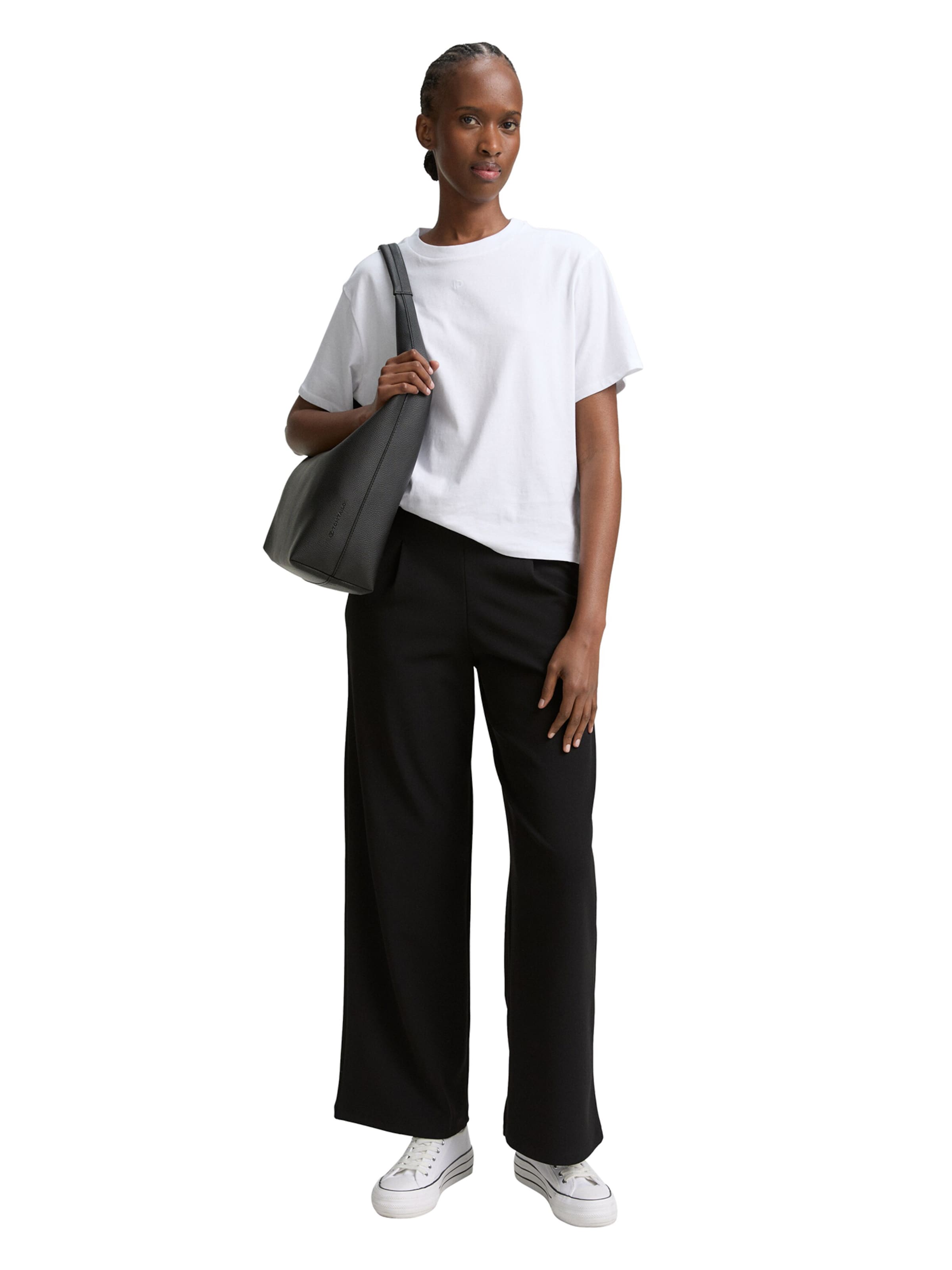 TOM TAILOR DENIM Широки крачоли Панталон с набор в черно