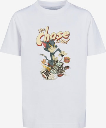 ABSOLUTE CULT Shirt 'Tom And Jerry - The Chase Is On' in Wit: voorkant