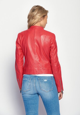 Maze Bikerjacke mit coolen Zippern ' Grenada ' in Rot