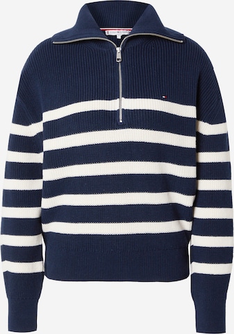 Pull tommy hilfiger bleu marine sale