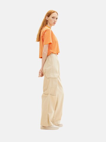 TOM TAILOR DENIM Loose fit Cargo trousers in Beige