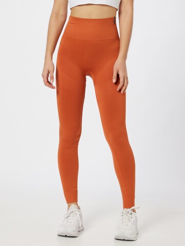 Superdry Skinny Fit Спортен панталон 'Flex' в оранжево: отпред