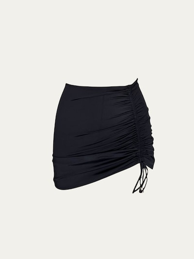 Billie Swim Rok 'Gathered Skirt' in de kleur Zwart, Productweergave