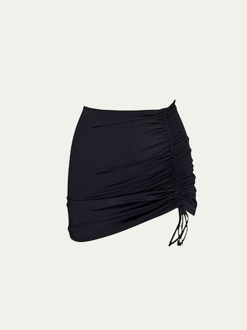 Billie Swim Rok 'Gathered Skirt' in Zwart: voorkant