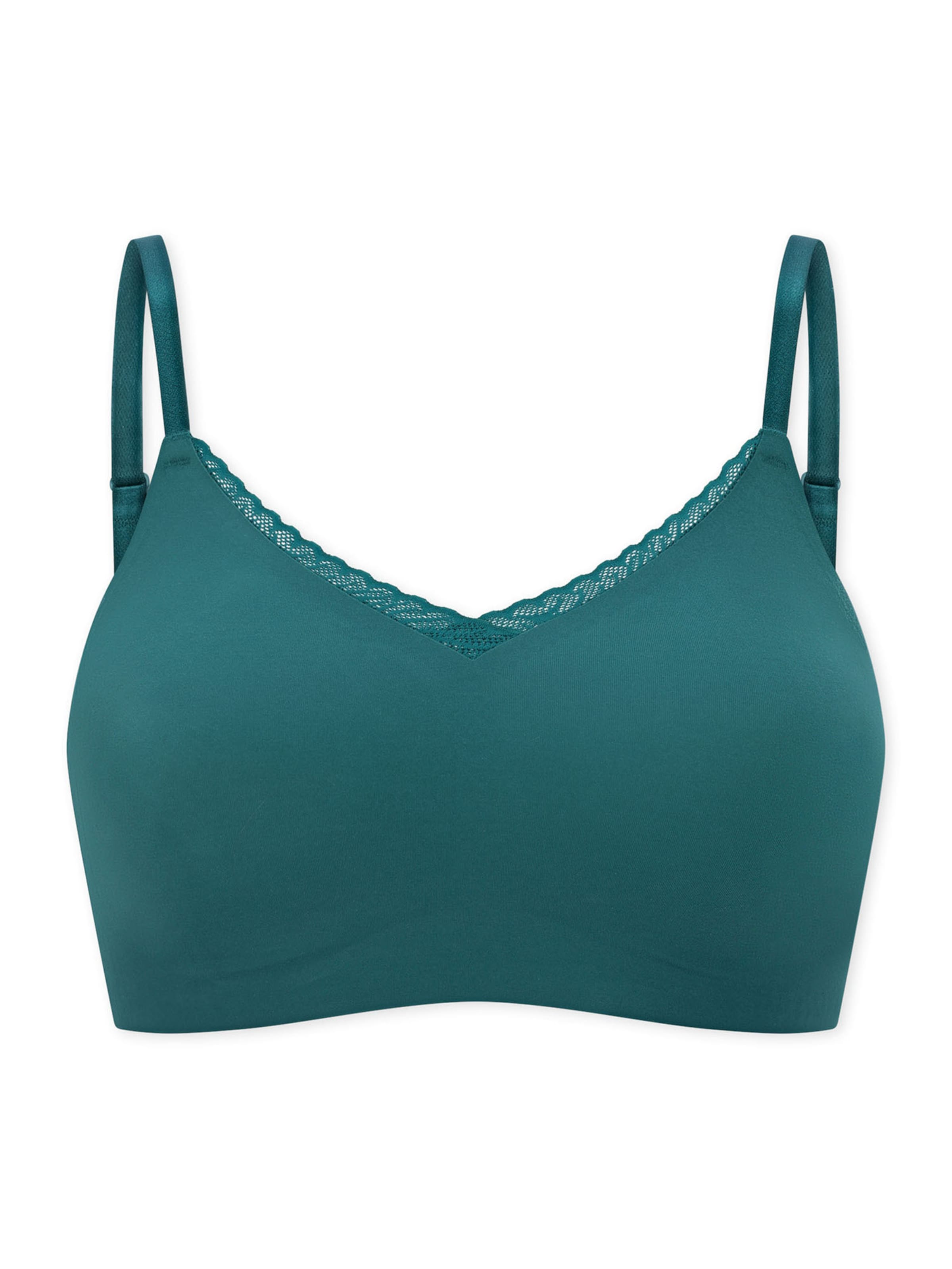 SCHIESSER Bustier BH 'Invisible Soft Lace' in Grün: Vorderseite
