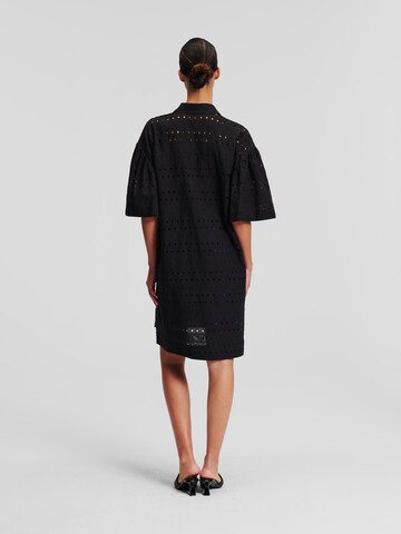 Rochie tip bluză 'Embroidered' de la Karl Lagerfeld pe negru