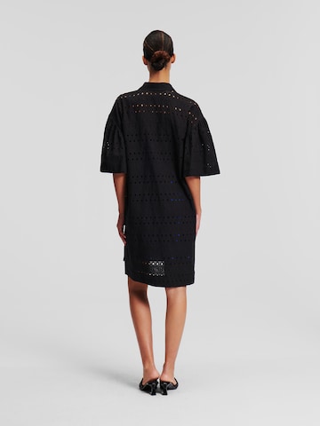 Karl Lagerfeld Dolga srajca 'Embroidered' | črna barva
