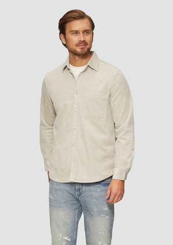 s.Oliver Regular fit Button Up Shirt in Beige