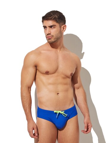 BIMONI Athletic Swim Trunks in Blue: front