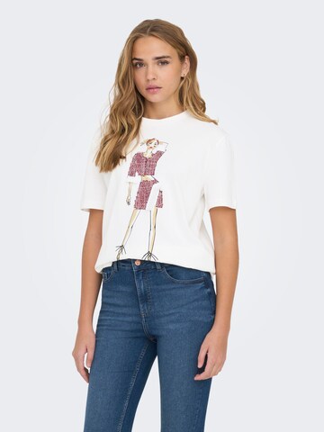 T-shirt 'MOLLY' ONLY en blanc : devant