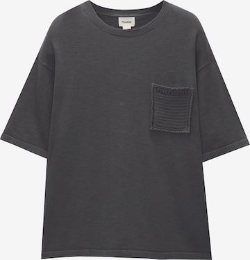 Tricou de la Pull&Bear pe gri: față