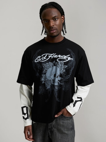 Ed Hardy - Camiseta '1971 Skull' en negro: frente