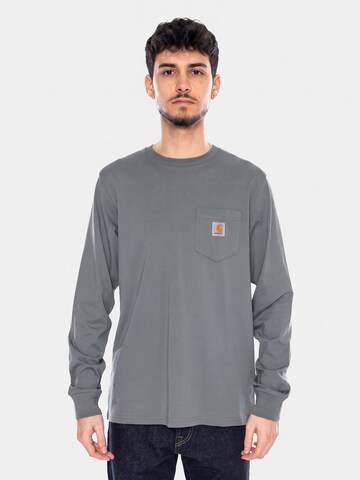 Carhartt WIP Bluser & t-shirts 'L/S Pocket T-Shirt Velvet Green' i grå