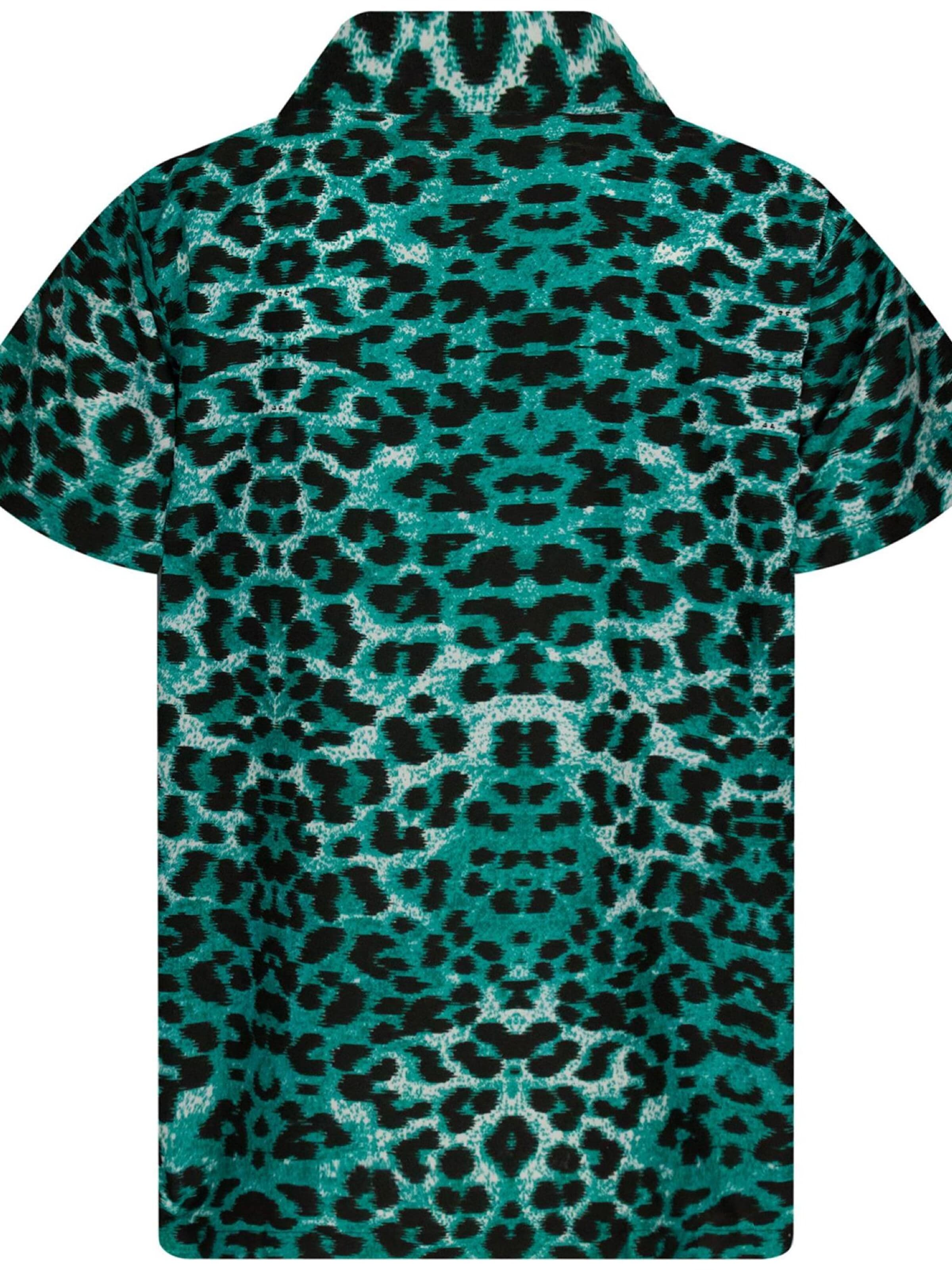 King Kameha Regular fit Overhemd 'Leopard' in Groen