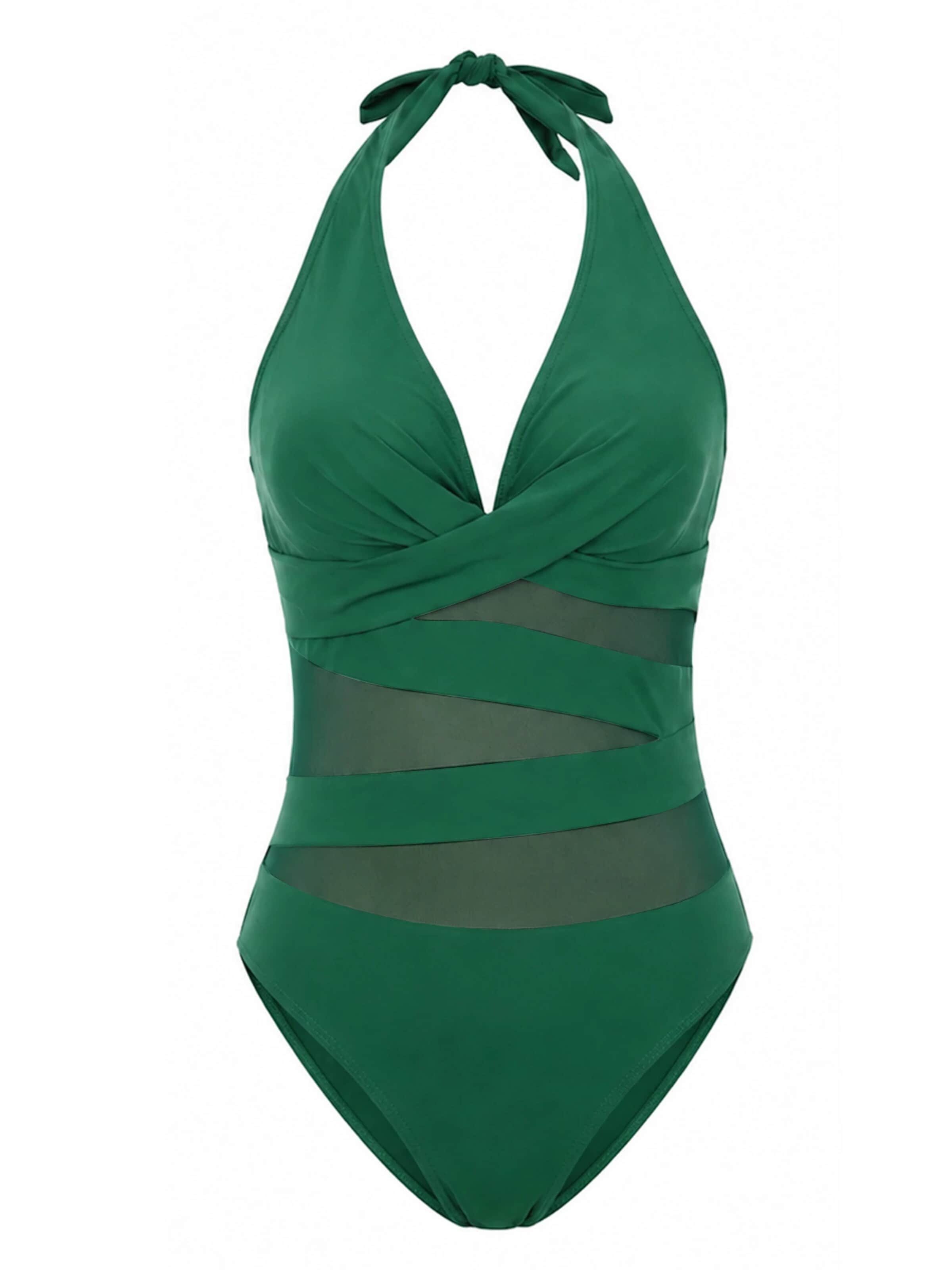 MEETWEE Swimsuit in Green: front