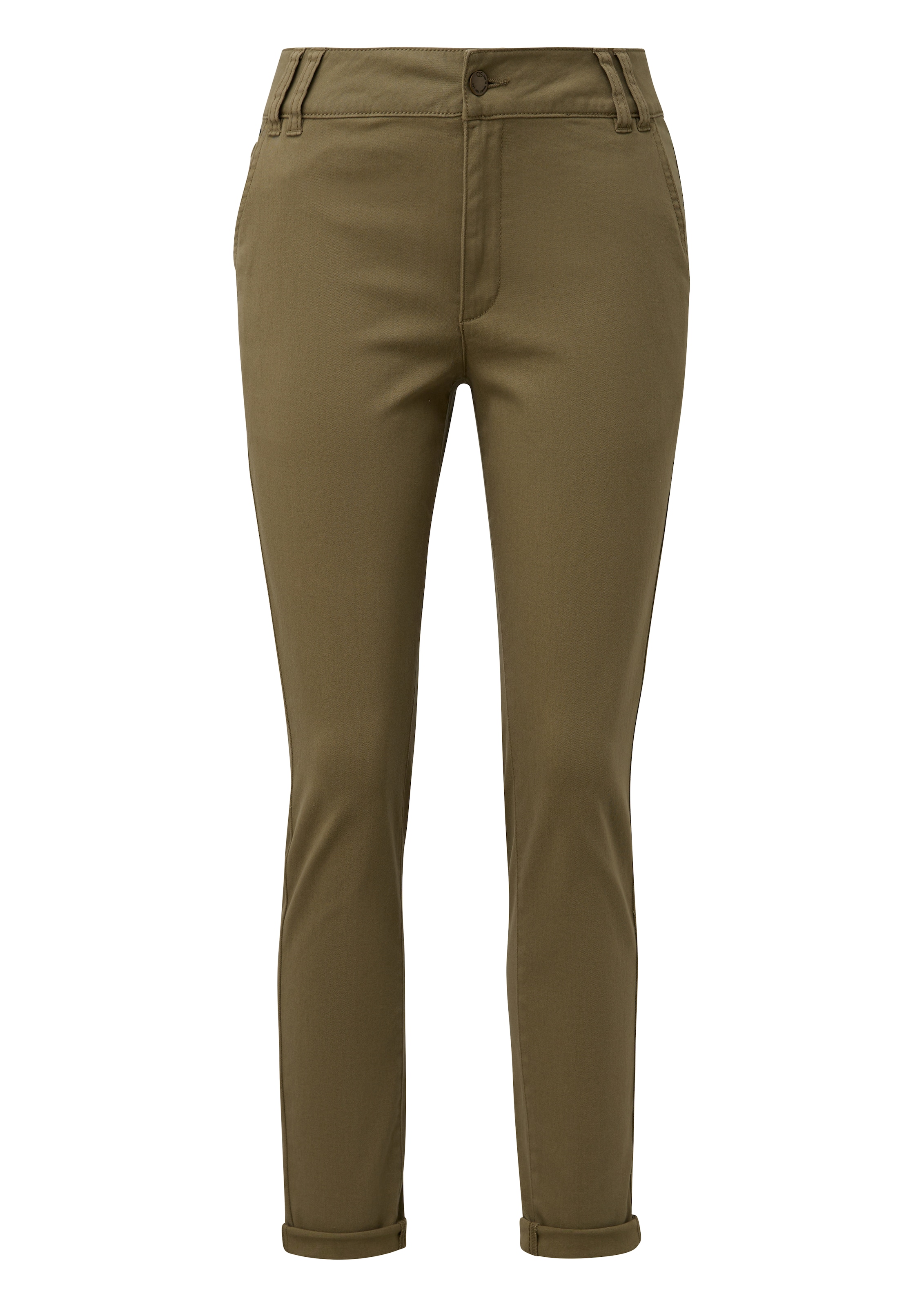 QS Slim fit Trousers in Green: front
