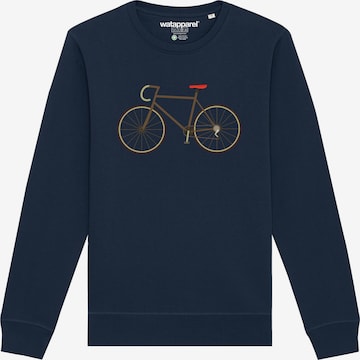 Felpa ' Fahrrad ' di Watapparel in blu: frontale