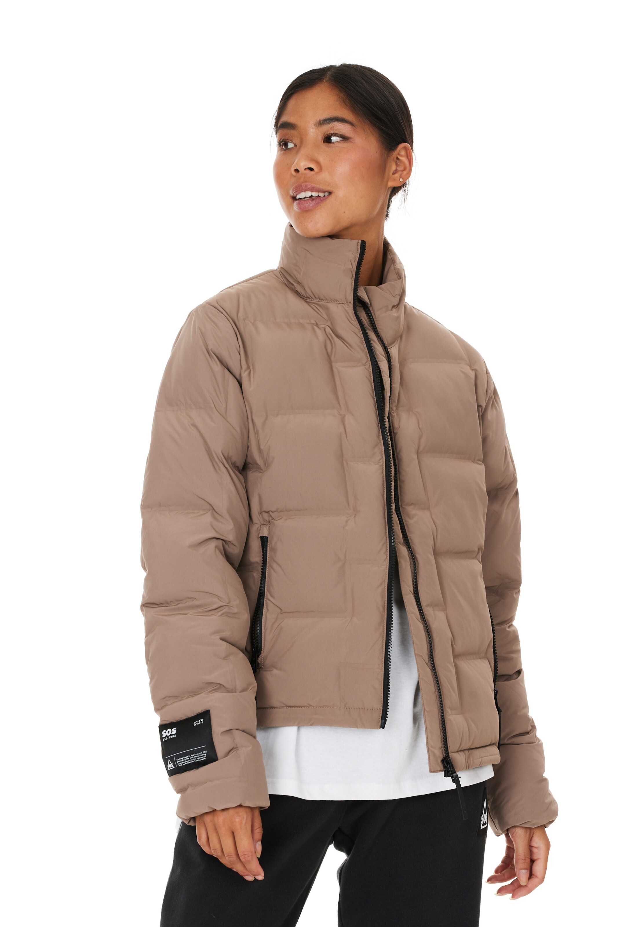 SOS Winter Jacket 'Alagna' in Brown: front