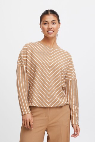 Sweat-shirt b.young en marron : devant