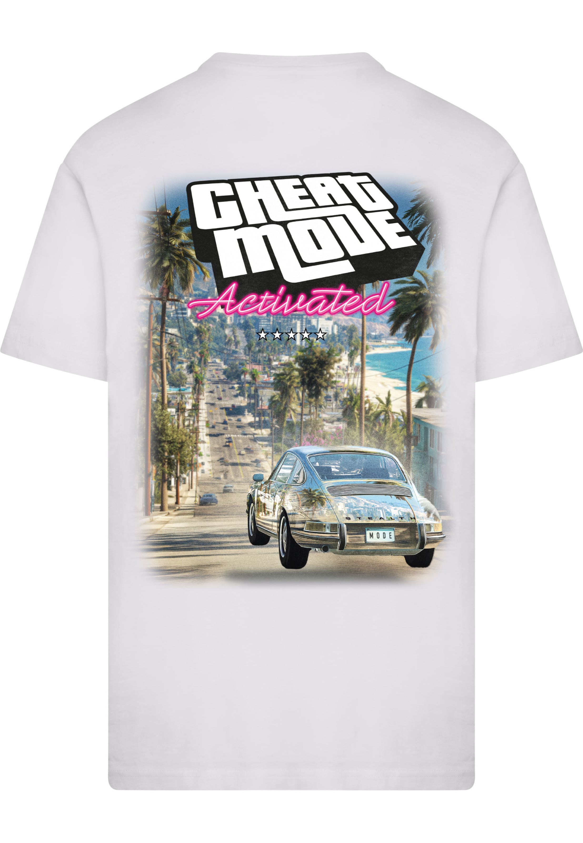 Maglietta 'Cheat Code Activated' di Mister Tee in bianco