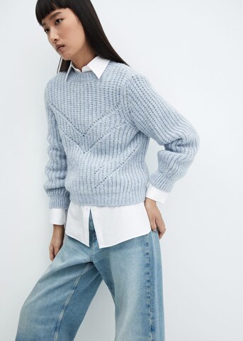 MANGO Sweater 'Gatito' in Blue