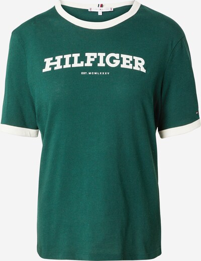 TOMMY HILFIGER T-shirt i mörkgrön / vit, Produktvy