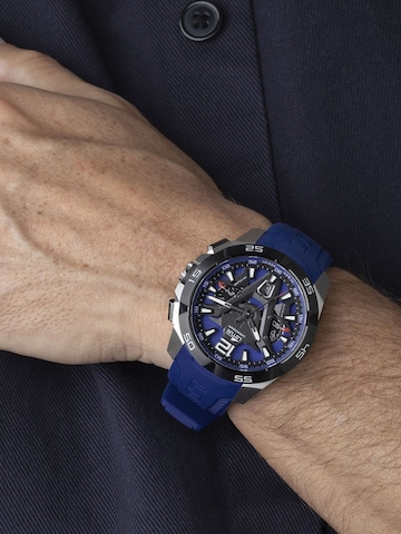 Montre à affichage analogique Lotus en bleu : devant