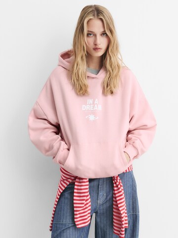Bluză de molton de la Pull&Bear pe roz