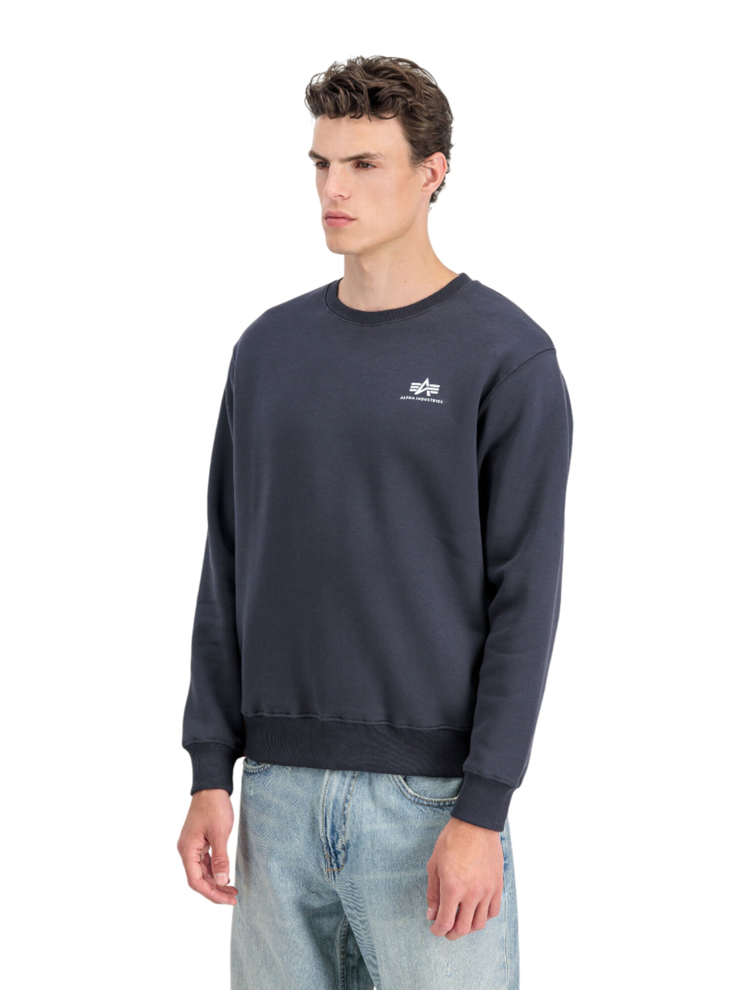 ALPHA INDUSTRIES Sweatshirt 'Basic Small Logo'‌ in Blau