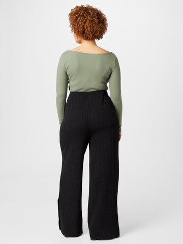 ABOUT YOU Curvy Wide leg Trousers 'Ruth' in Black