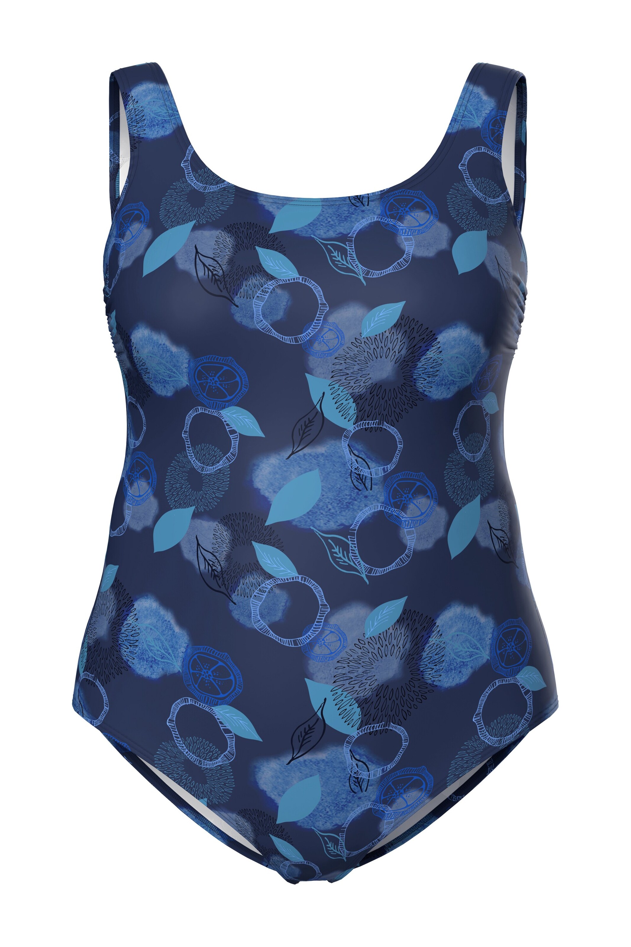 Ulla Popken Badeanzug 'Alice' in Blau: Vorderseite