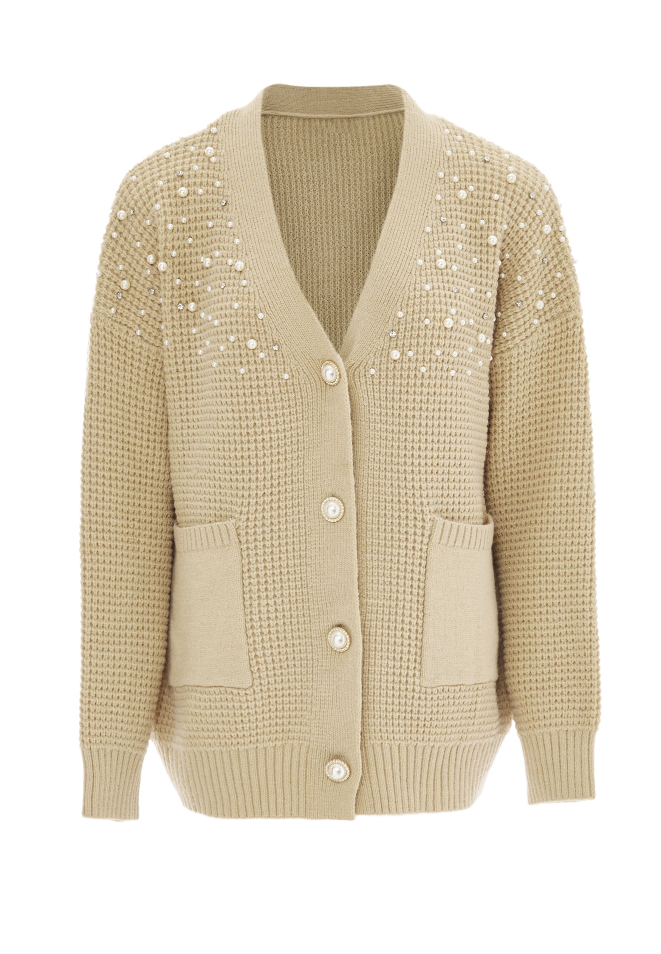 caissa - Casaco de malha em bege: frente