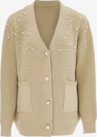 caissa Knit Cardigan in Beige: front