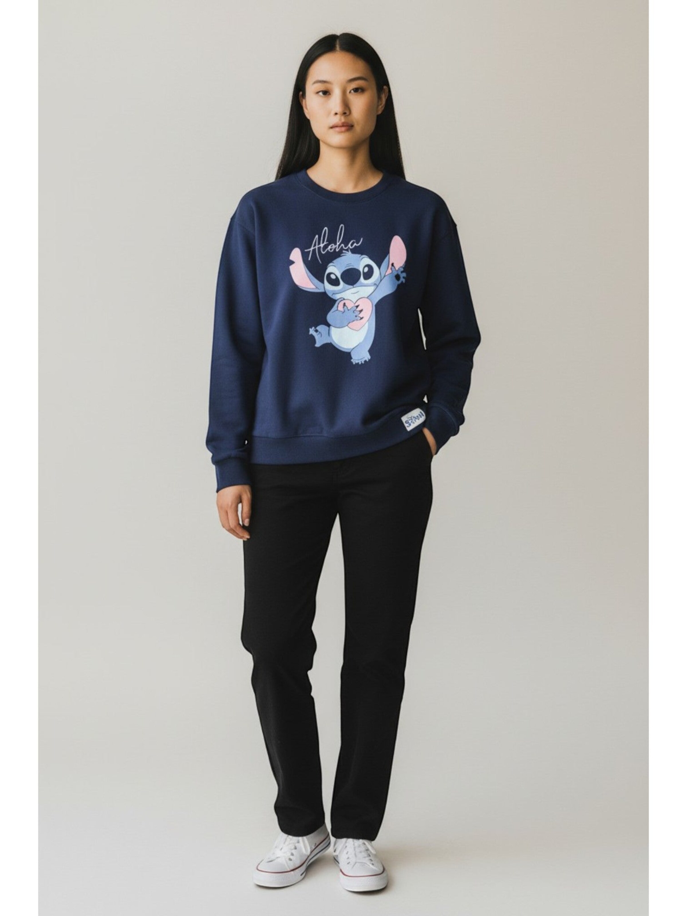 Disney Lilo & Stitch Sweatshirt 'Aloha'‌‌‌‌ in Blau