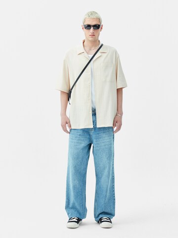 VAMOS CLO Comfort Fit Hemd 'Bleeding Heart' in Beige
