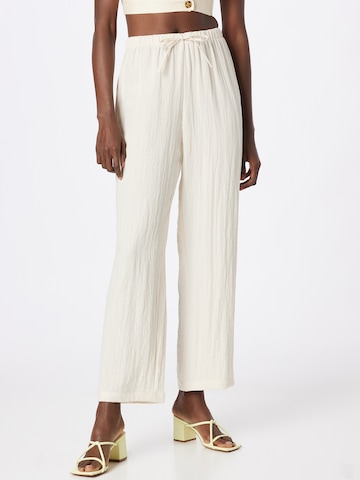 Monki - Pierna ancha Pantalón en blanco: frente