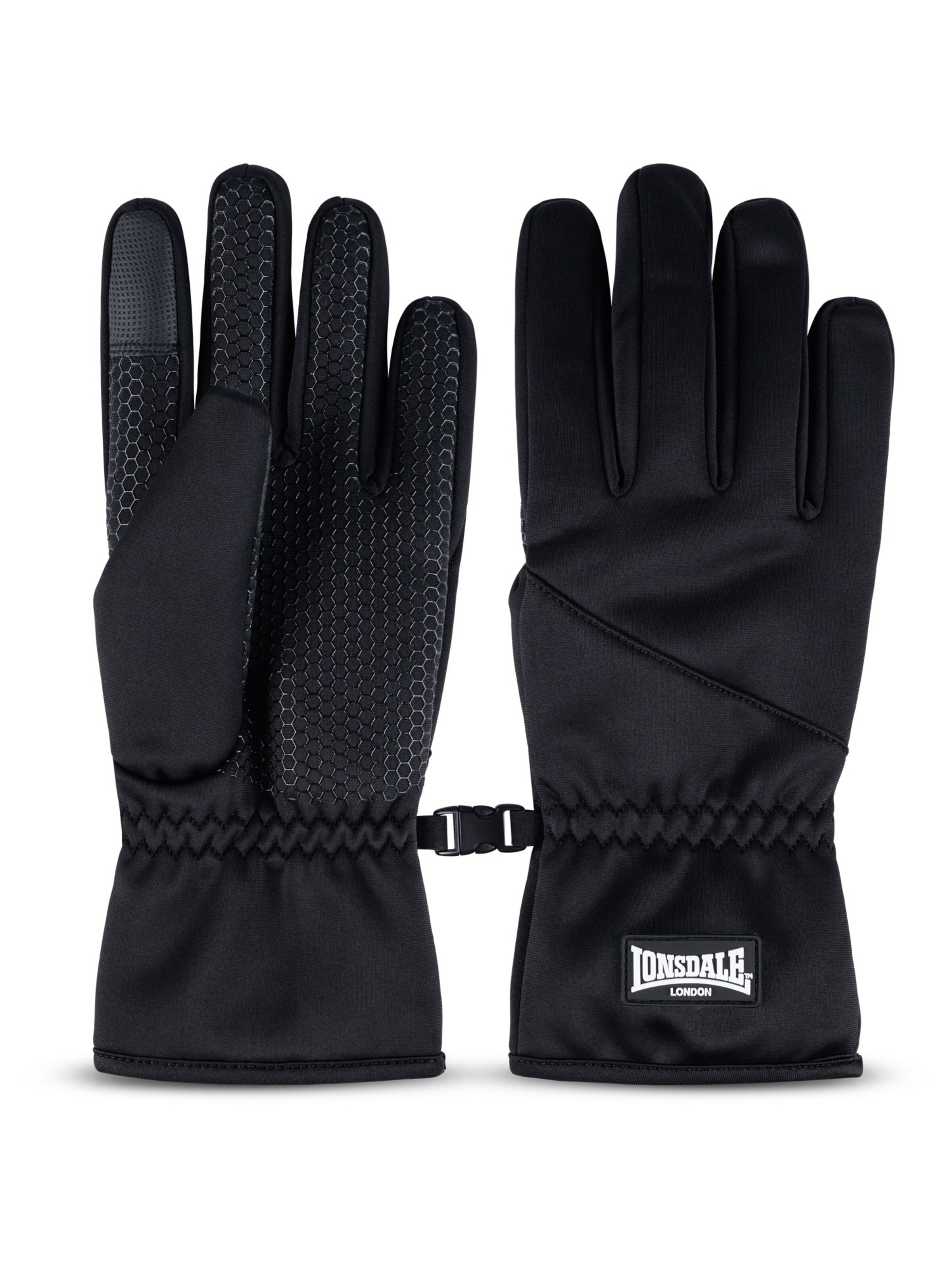 LONSDALE Athletic Gloves in Black: front