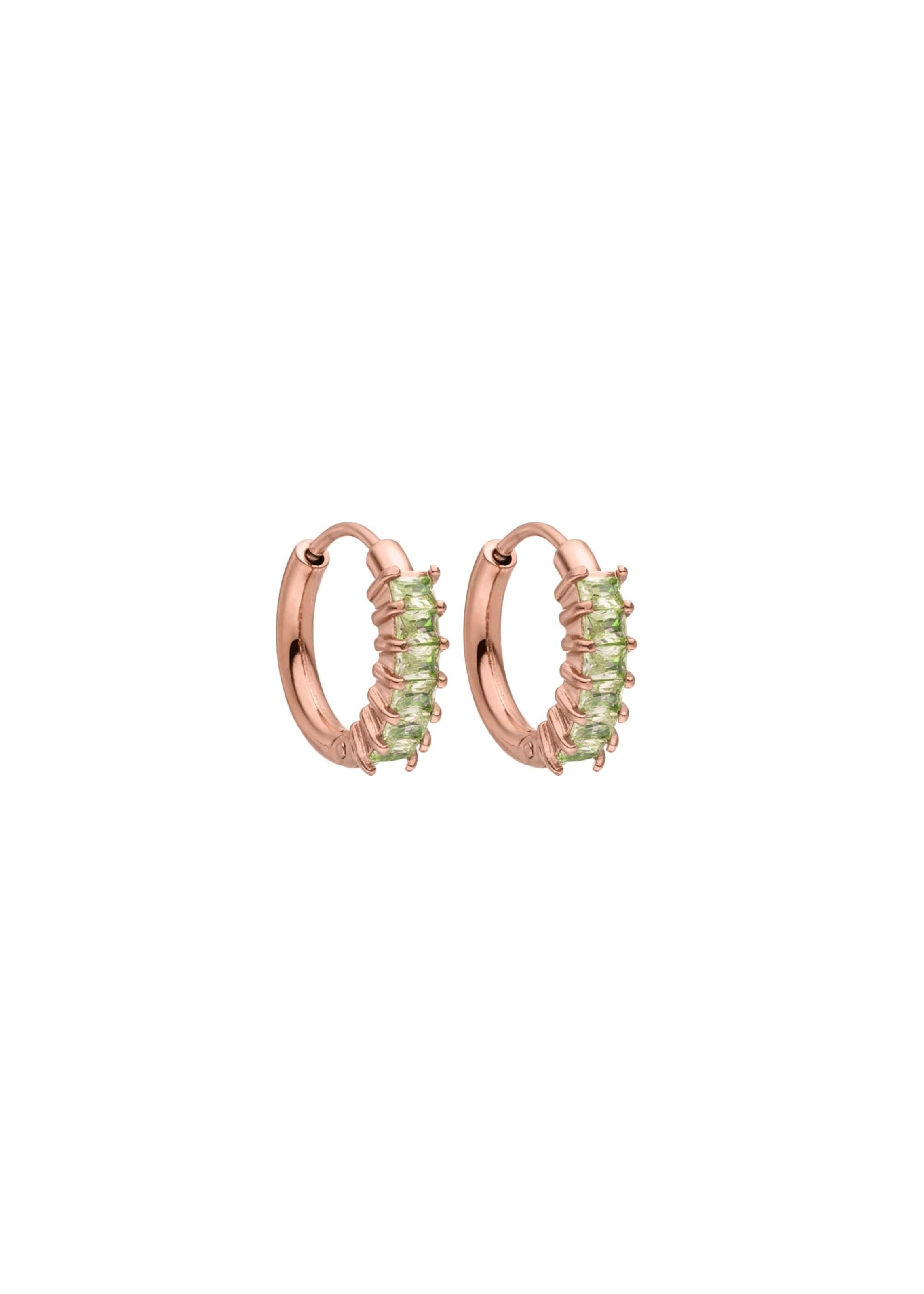Orecchini 'Green Love' di PURELEI in oro: frontale