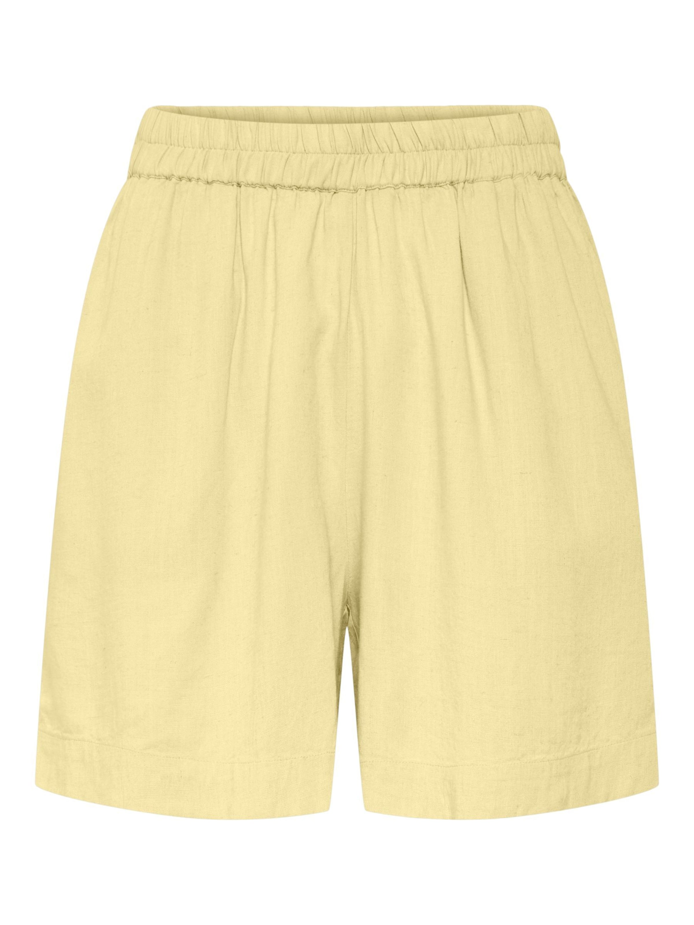 PIECES Loosefit Broek 'PCPia' in Geel: voorkant