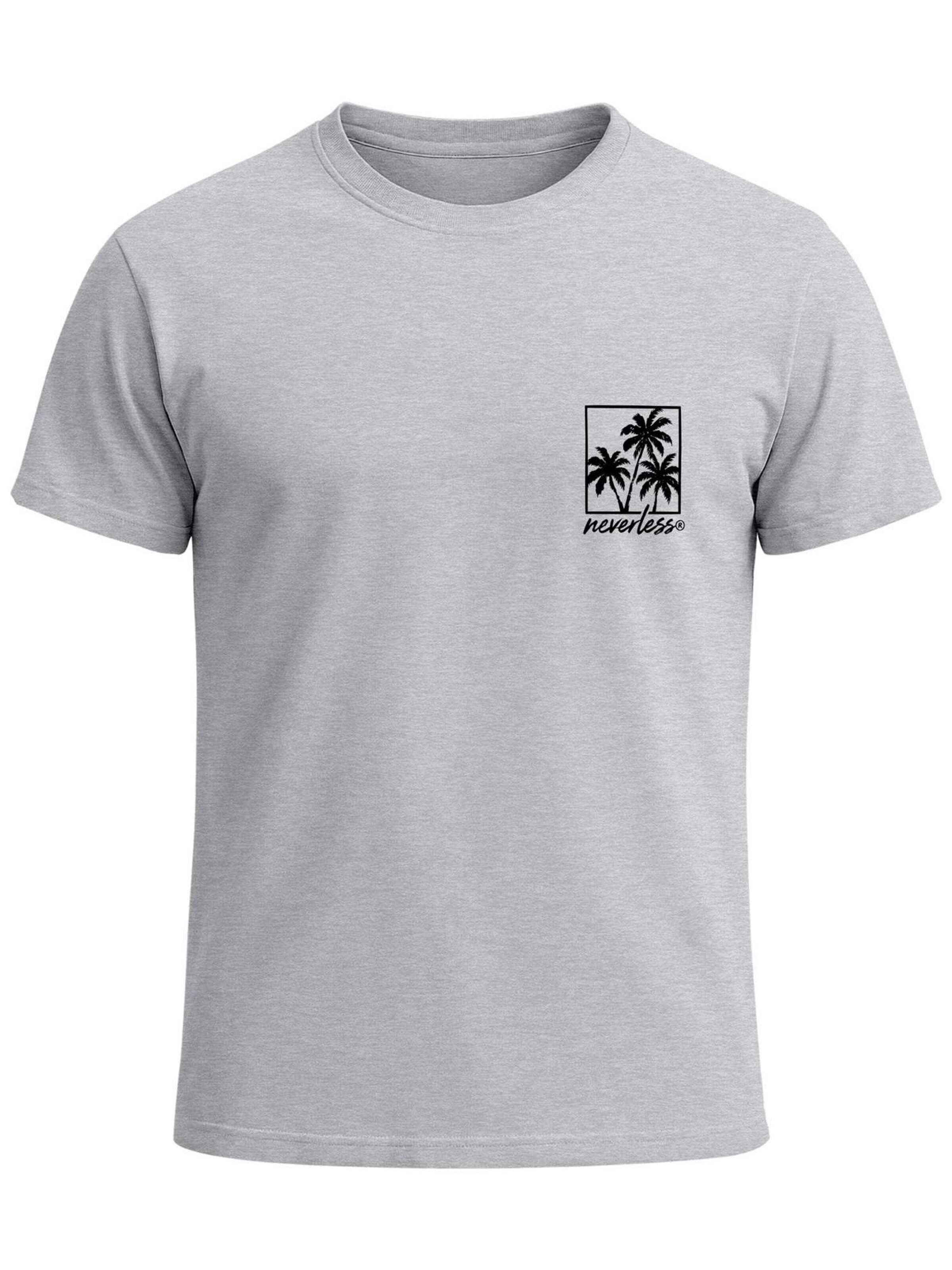 Neverless Shirt 'Logo Palmen' in Grey: front