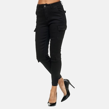 Elara Skinny Cargobroek in Zwart