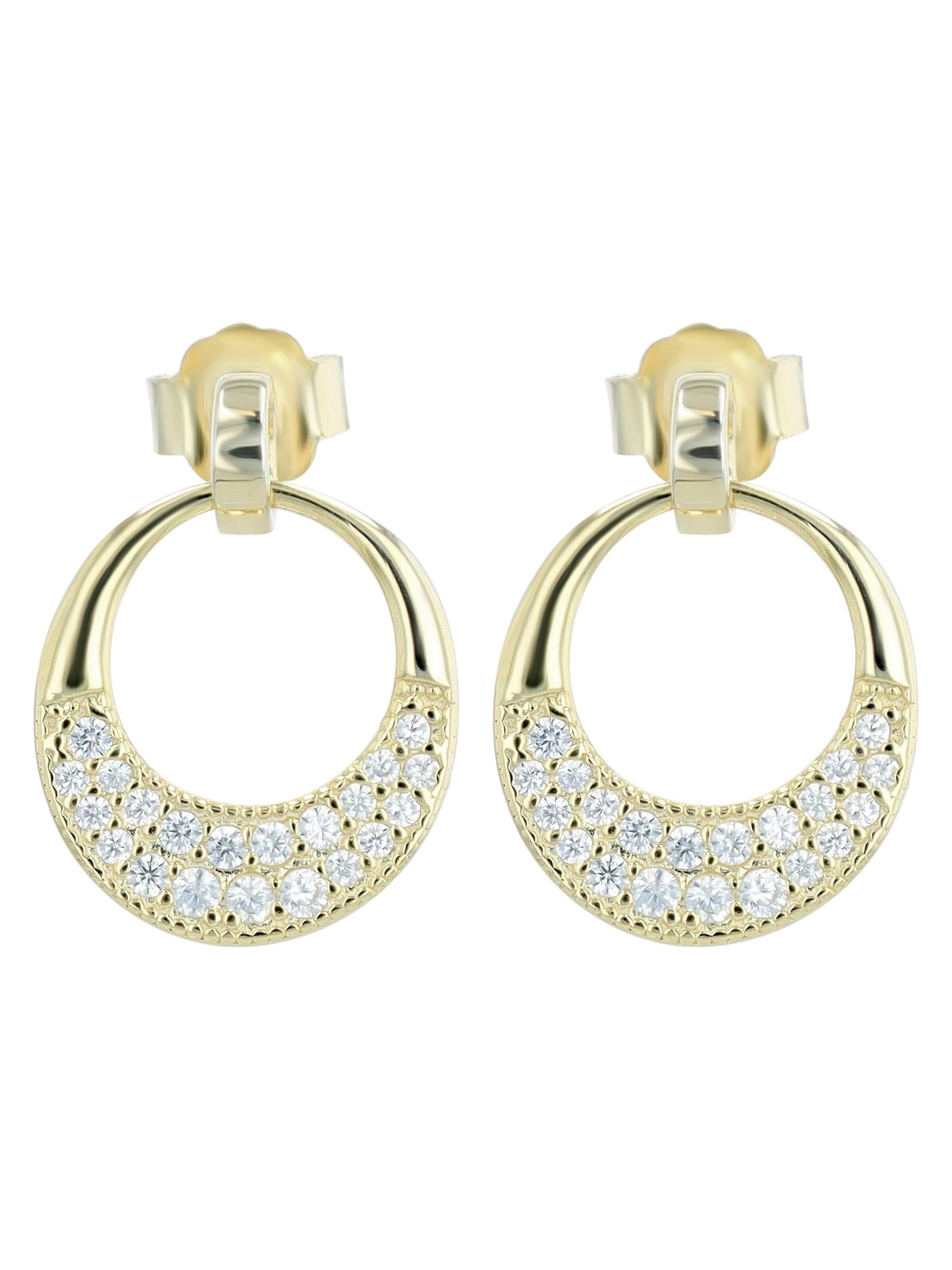 Akzent Earrings '"Roxana" aus 925 Sterlingsilber, rhodiniert/vergoldet, langlebig' in Gold: front