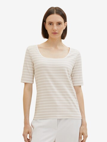 T-shirt TOM TAILOR en beige : devant