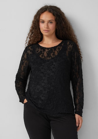 QS Shirt in Zwart: voorkant