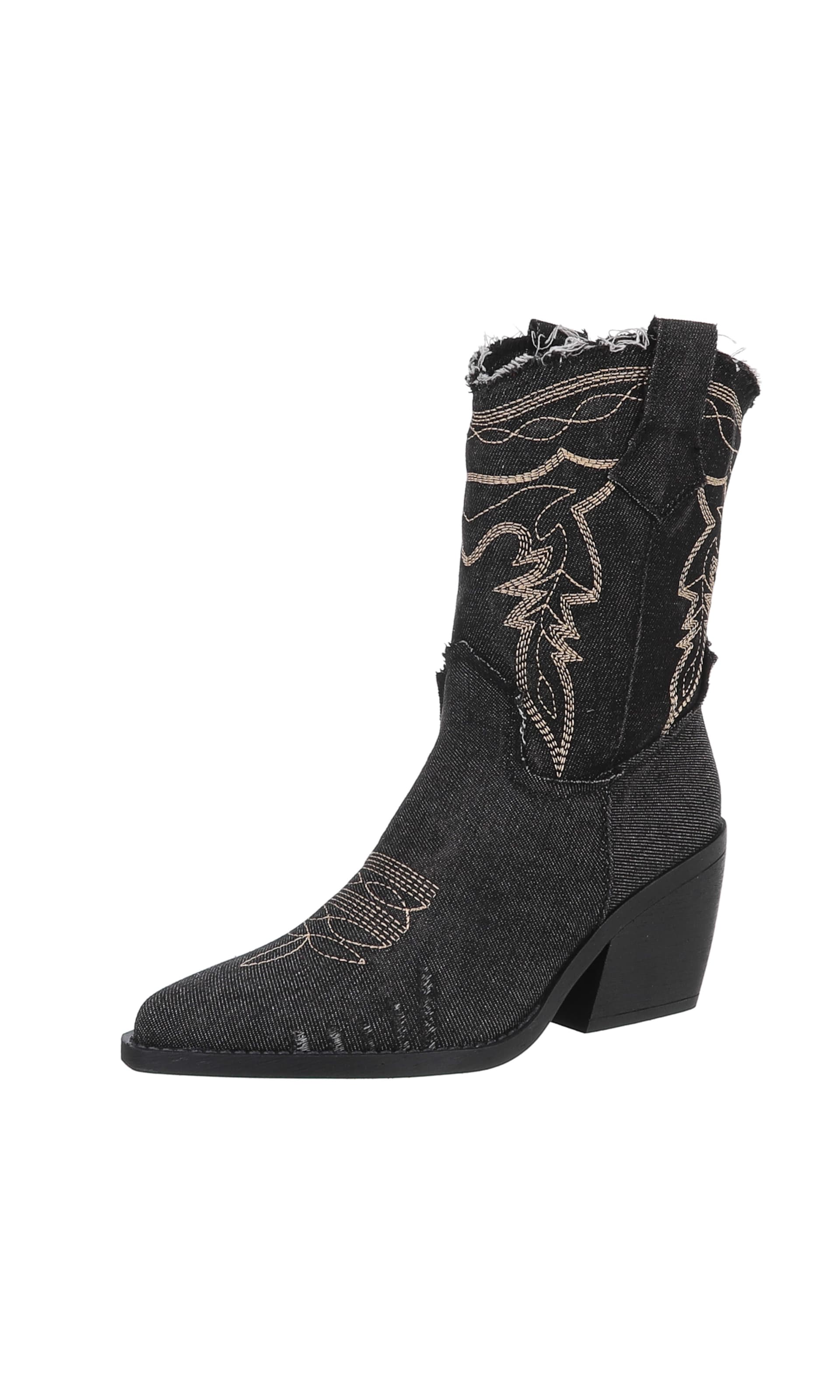 Ital-Design Cowboy Boots in Black: front