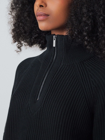 Honest Basics - Jersey 'Half-Zip Knit' en negro